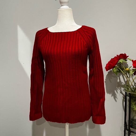 NEW Willi Smith Merino Wool Cable Knit Scoop Neck Chunky Ribbed Sweater Sz S Re… - Picture 3 of 14